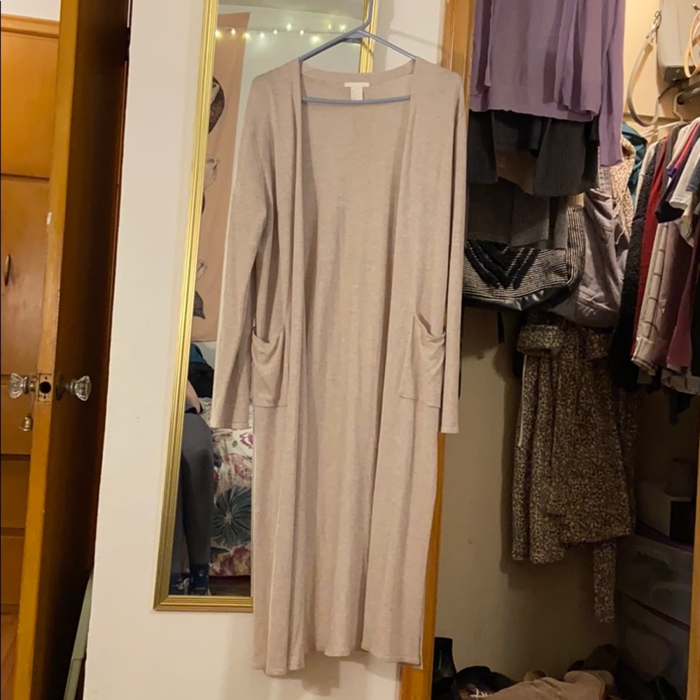 H&M cream duster cardigan
